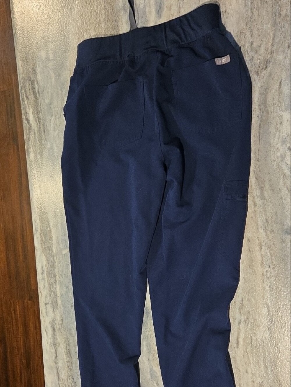 Navy Drawstring Scrub Pants - Picture 8 of 11